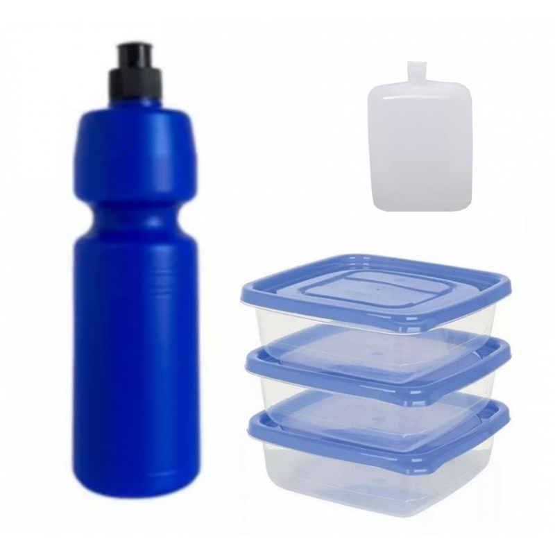 Gel Refrigerante +Set De 3 Hermeticos + Botella Deportiva