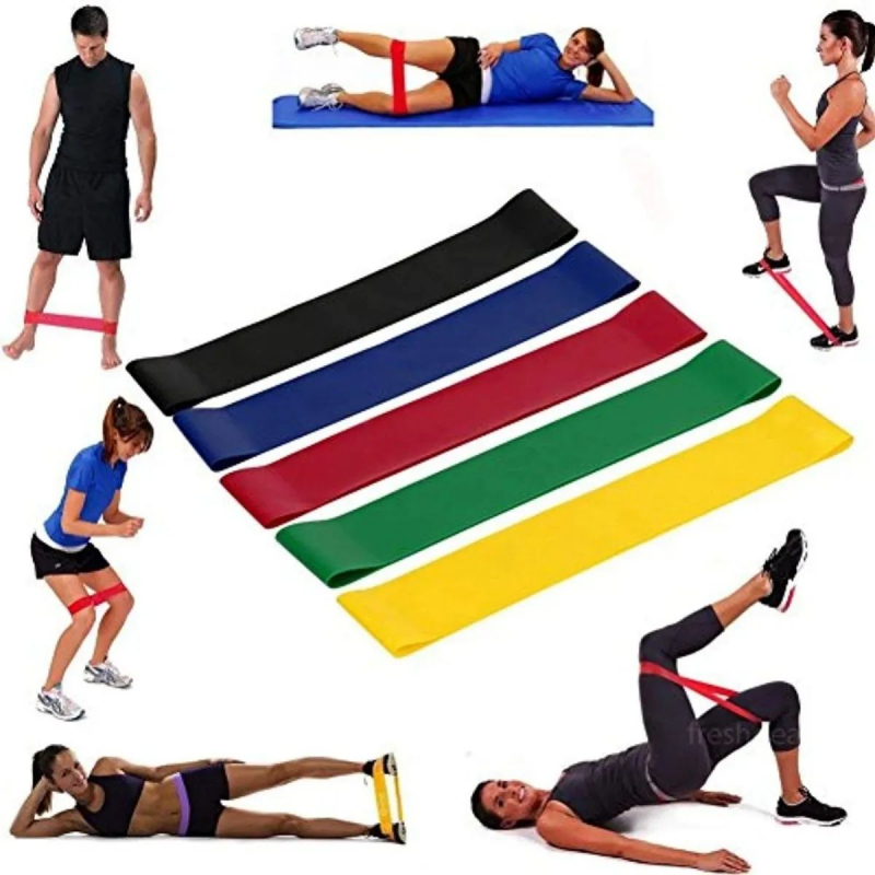 Set De 5 Bandas Elasticas Entrenamiento Gimnasia