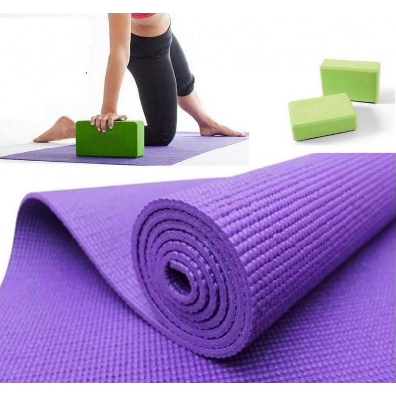 Mat Colchoneta Yoga Pilates + Ladrillo