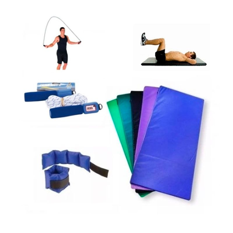 Set Gym Colchoneta + Soga Salto + Par De tobilleras1 Kg